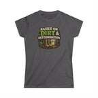 Raised on Dirt & Determination Vintage Garden Lovers Tee, Women's Softstyle Tee, Women’s Gardening Tee, Gardener Gift, Plant Lover T-Shirt, Garden Life Shirt
