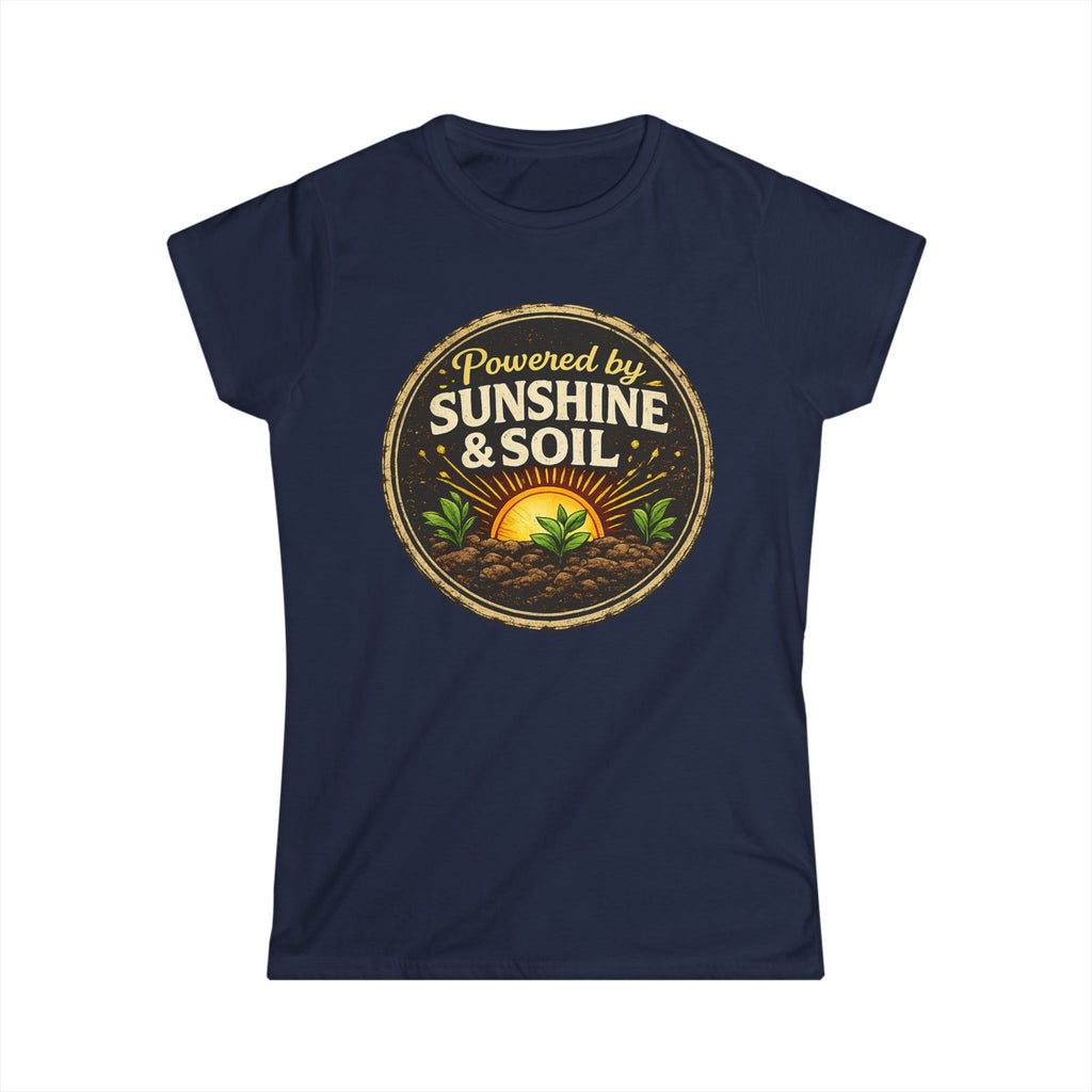 Powered by Sunshine & Soil  Vintage Garden Lovers Tee, Women's Softstyle Tee, Women’s Gardening Tee, Gardener Gift, Plant Lover T-Shirt, Garden Life Shirt