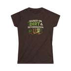 Raised on Dirt & Determination Vintage Garden Lovers Tee, Women's Softstyle Tee, Women’s Gardening Tee, Gardener Gift, Plant Lover T-Shirt, Garden Life Shirt