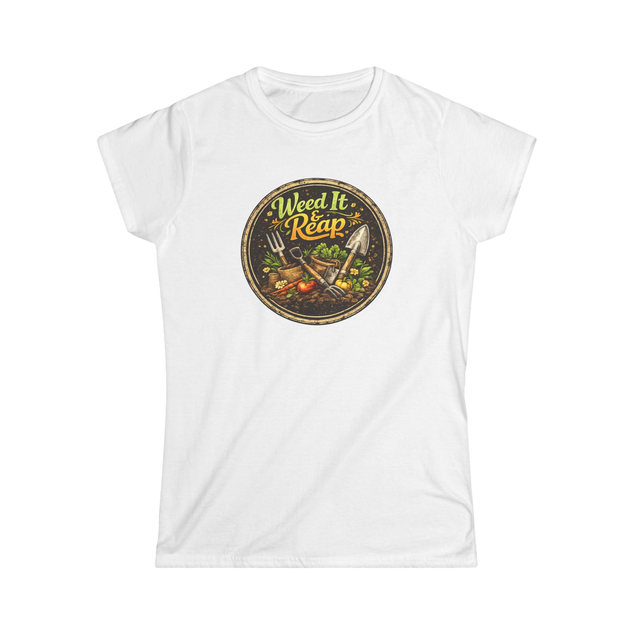 Weed It & Reap Vintage Garden Lovers Tee, Women's Softstyle Tee, Women’s Gardening Tee, Gardener Gift, Plant Lover T-Shirt, Garden Life Shirt