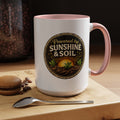 Powered by Sunshine & Soil Coffee Mug, Garden Lover Coffee Mug, Gardener Gift, Plant Lover Cup, Gardening Mug