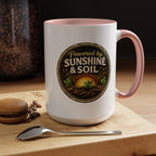 Powered by Sunshine & Soil Coffee Mug, Garden Lover Coffee Mug, Gardener Gift, Plant Lover Cup, Gardening Mug
