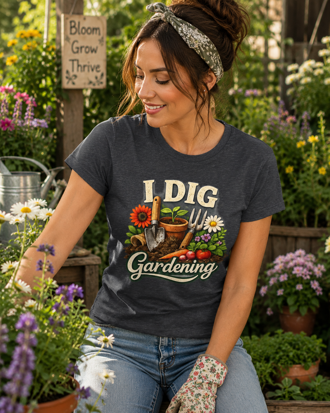 Women's Softstyle Tee, Women’s Gardening Tee, I Dig Gardening Shirt, Gardener Gift, Plant Lover T-Shirt, Garden Life Shirt