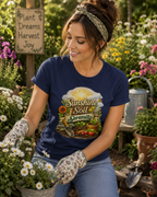 Sunshine, Soil & Serenity  Vintage Garden Lovers Tee, Women's Softstyle Tee, Women’s Gardening Tee, Gardener Gift, Plant Lover T-Shirt, Garden Life Shirt