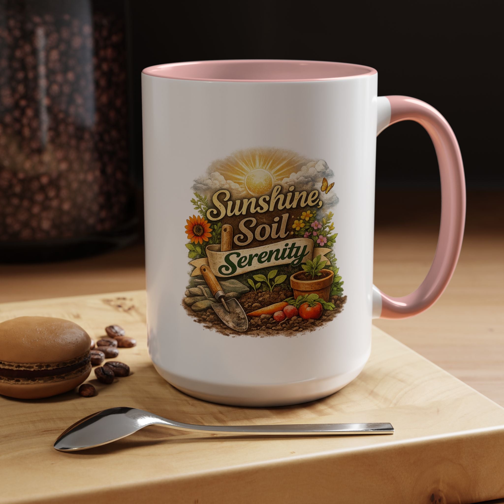Sunshine Soil Serenity Coffee Mug — Garden Lover Coffee Mug, Gardener Gift, Plant Lover Cup, Gardening Mug