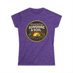 Powered by Sunshine & Soil  Vintage Garden Lovers Tee, Women's Softstyle Tee, Women’s Gardening Tee, Gardener Gift, Plant Lover T-Shirt, Garden Life Shirt