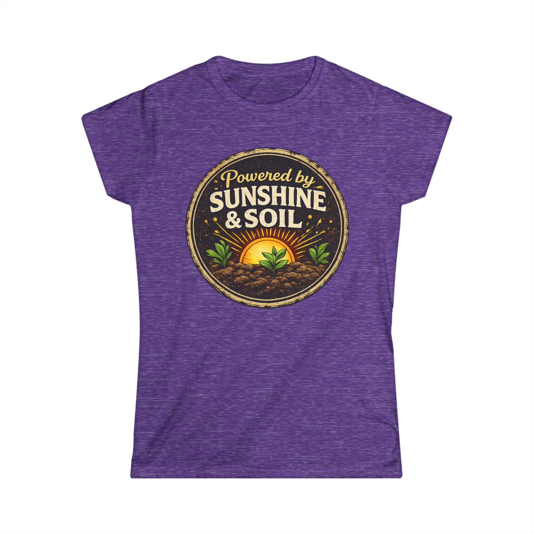 Powered by Sunshine & Soil  Vintage Garden Lovers Tee, Women's Softstyle Tee, Women’s Gardening Tee, Gardener Gift, Plant Lover T-Shirt, Garden Life Shirt