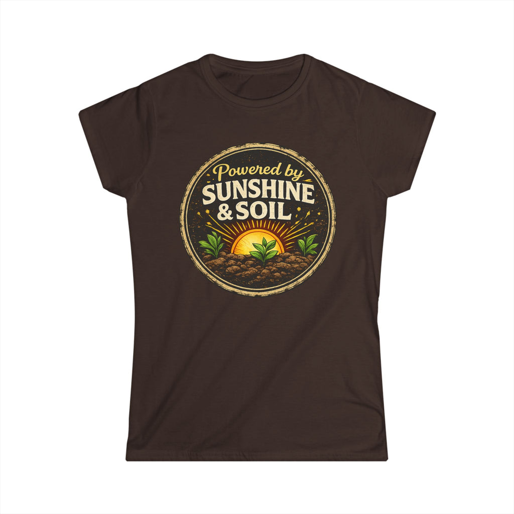Powered by Sunshine & Soil  Vintage Garden Lovers Tee, Women's Softstyle Tee, Women’s Gardening Tee, Gardener Gift, Plant Lover T-Shirt, Garden Life Shirt