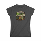 Raised on Dirt & Determination Vintage Garden Lovers Tee, Women's Softstyle Tee, Women’s Gardening Tee, Gardener Gift, Plant Lover T-Shirt, Garden Life Shirt