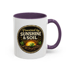 Powered by Sunshine & Soil Coffee Mug, Garden Lover Coffee Mug, Gardener Gift, Plant Lover Cup, Gardening Mug