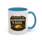 Powered by Sunshine & Soil Mug, Garden Lover Coffee Mug, Gardener Gift, Plant Lover Cup, Gardening Mug